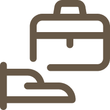 Briefcase and hand graphic illustration