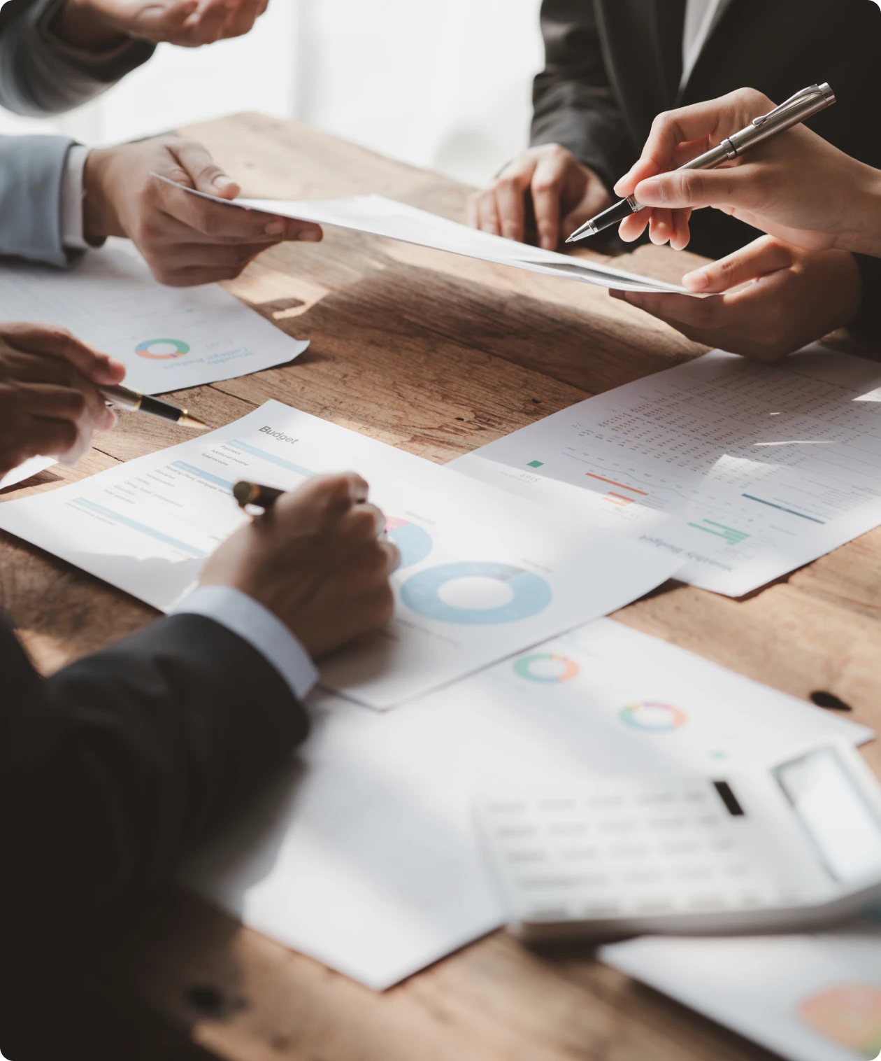 Collaborative meeting with financial reports